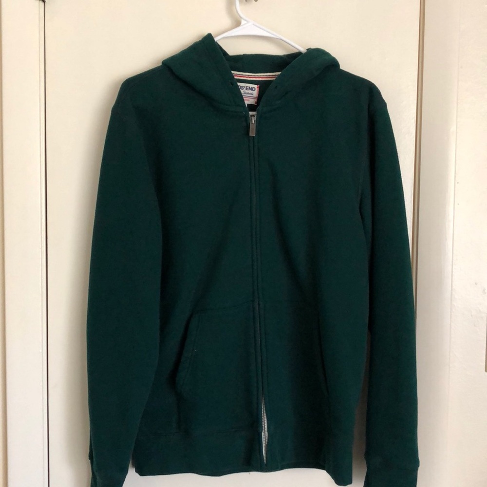 lands end boys green zip up jacket